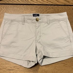 American Eagle size 8 - gray midi stretch shorts.